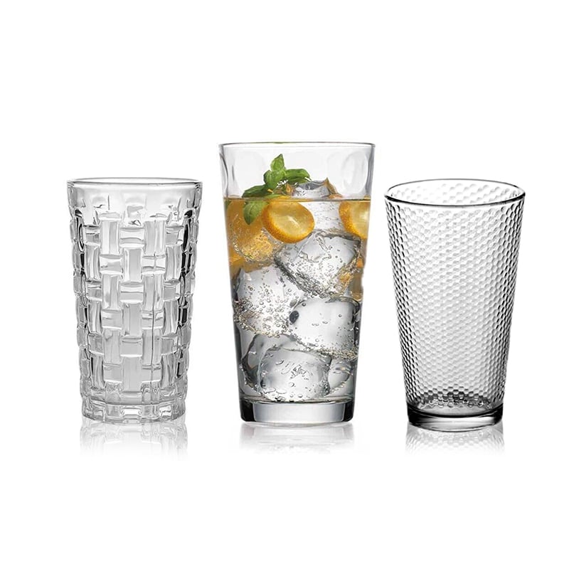 Hot Selling Household Bar Ribbed Glass Mugs Transparent Glass Cup for Water Juice supplier