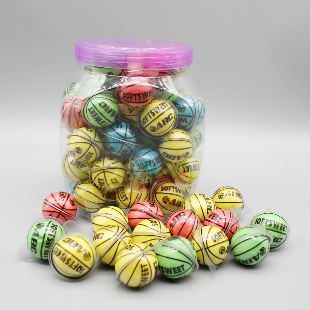Hot sale Big 18G  3D football Gummy Jelly Fruit Flavor Poppy Eyeball Burst Gummy Filling Candy details