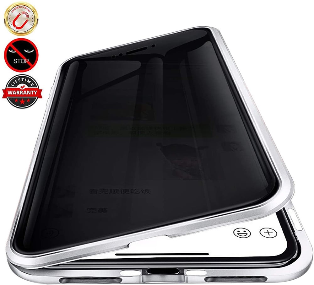 étui magnétique anti-regard 2020 pour iPhone X/Xs Xr/Xs Max Adsorption magnétique anti-regard double face