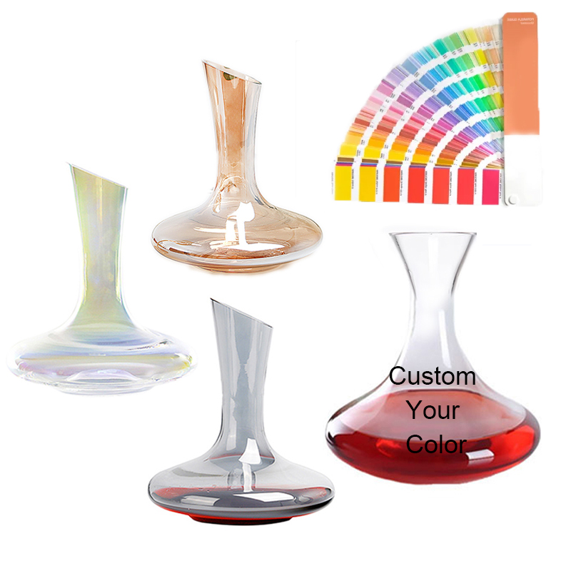 150 glass Factory Direct 53oz 1500ml OEM ODM incision twisted glass wine decanter without handle hand-blown supplier