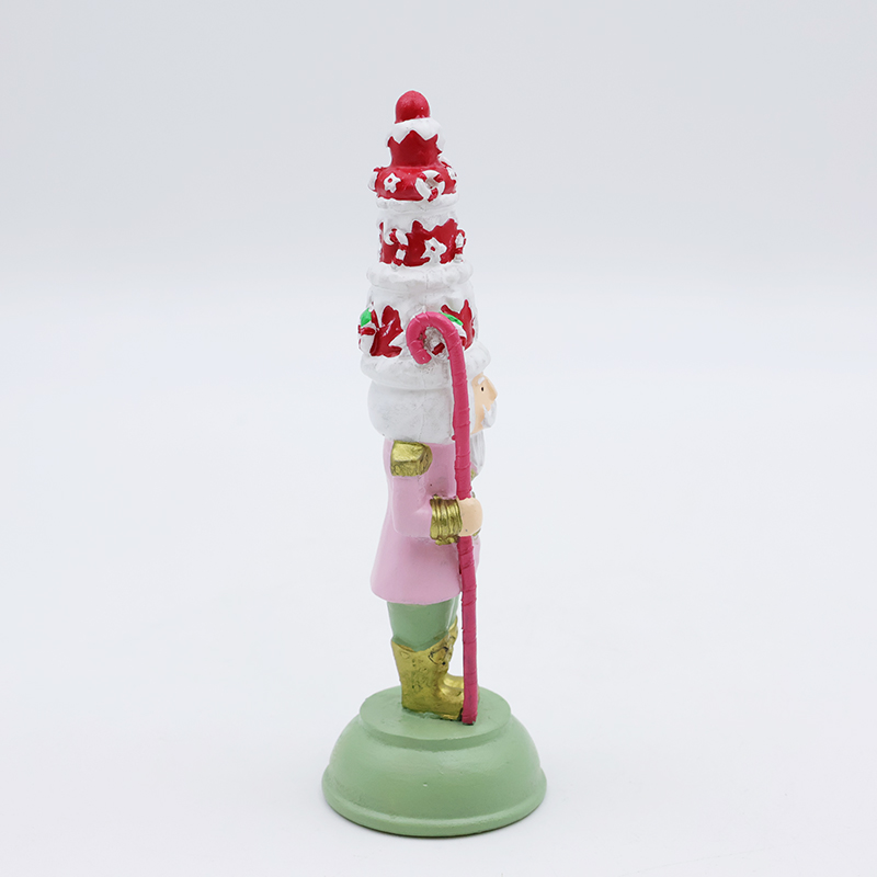 OEM Wholesale Home decor miniature statues Custom resin Christmas tree ornaments hanging pink cake soldier nutcracker figurines supplier