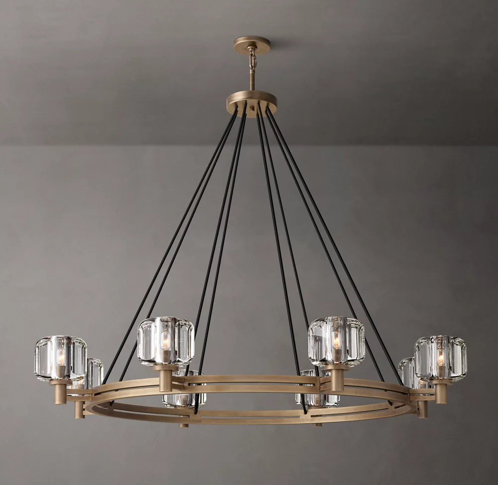 American Luxury Living Room Copper Glass Dining Room Bedroom Chandelier factory
