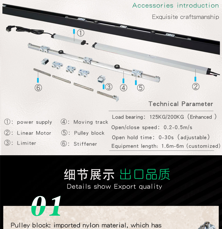 oredy commercial aluminium automatic magnetic levitation door opener with control remotely factory