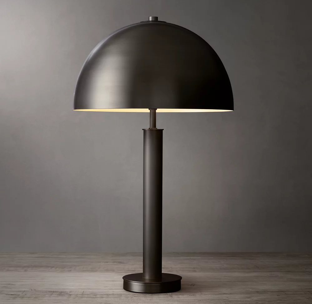 Nordic Luxury Villa Indoor Decorative Copper Color Desk Lamp Living Room Mushroom Bedside LED Table Light supplier