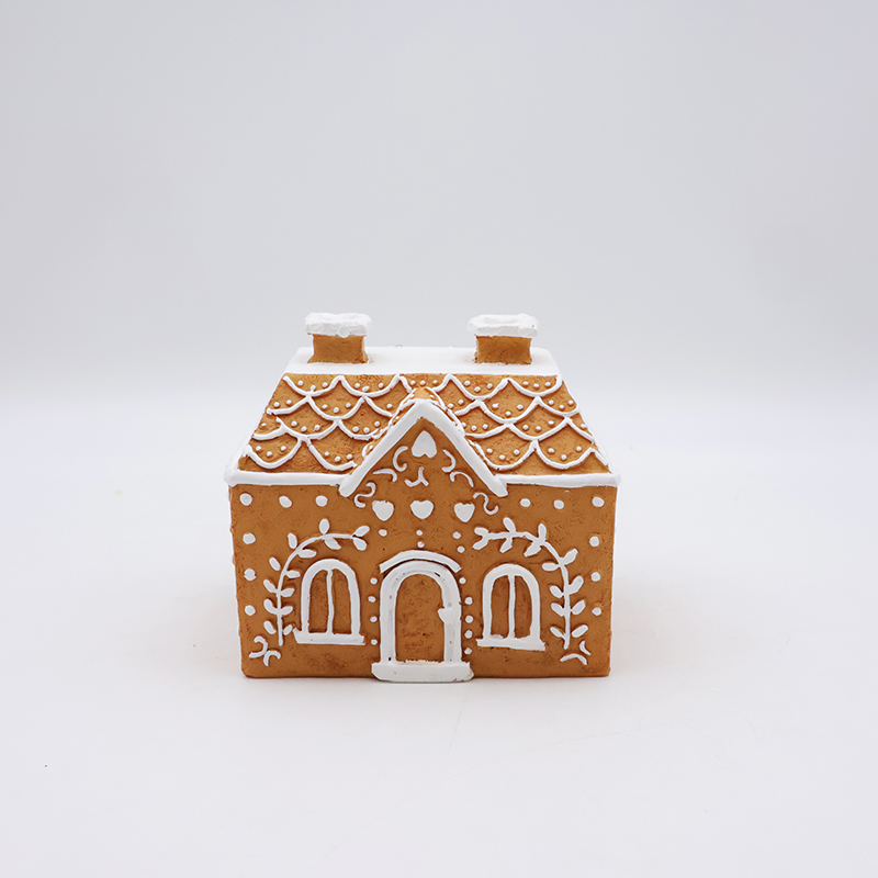 OEM Christmas ornament mini 3d model statues custom resin craft gingerbread house miniature figurines home decor details