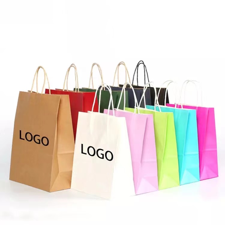 High quality customized paper bag packaging paper bags kraft paper bag with handle supplier