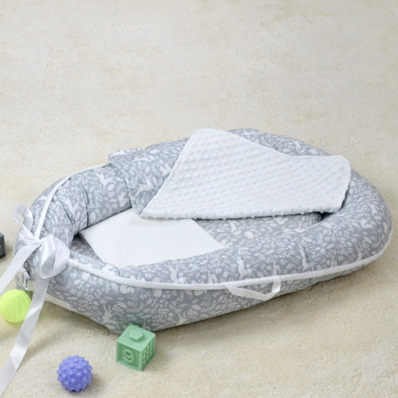 Baby Sleeping Nest Bed Braided Soft Newborn Lounger Portable Crib Suitable Baby Nest details