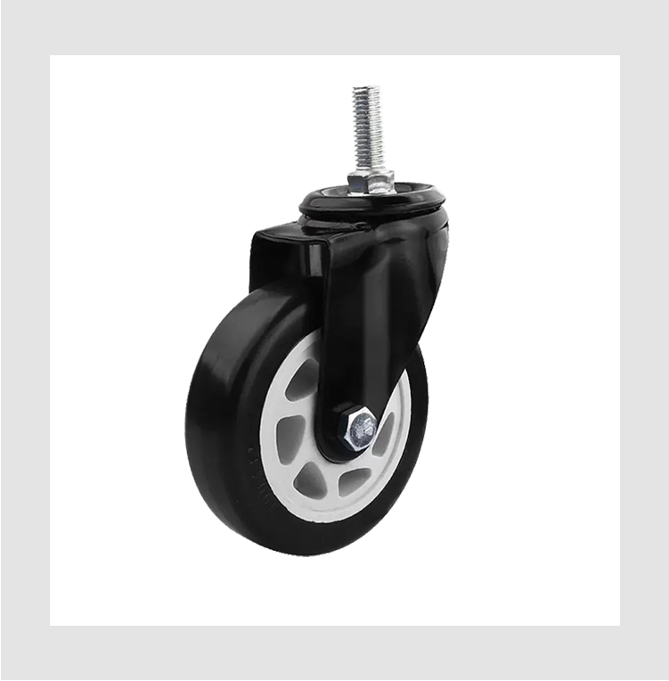industrial caster wheel 1.5/2/2.5/3/4/5 inch threaded type PVC/PU caster wheel with double bearings for machinery and equipment manufacture