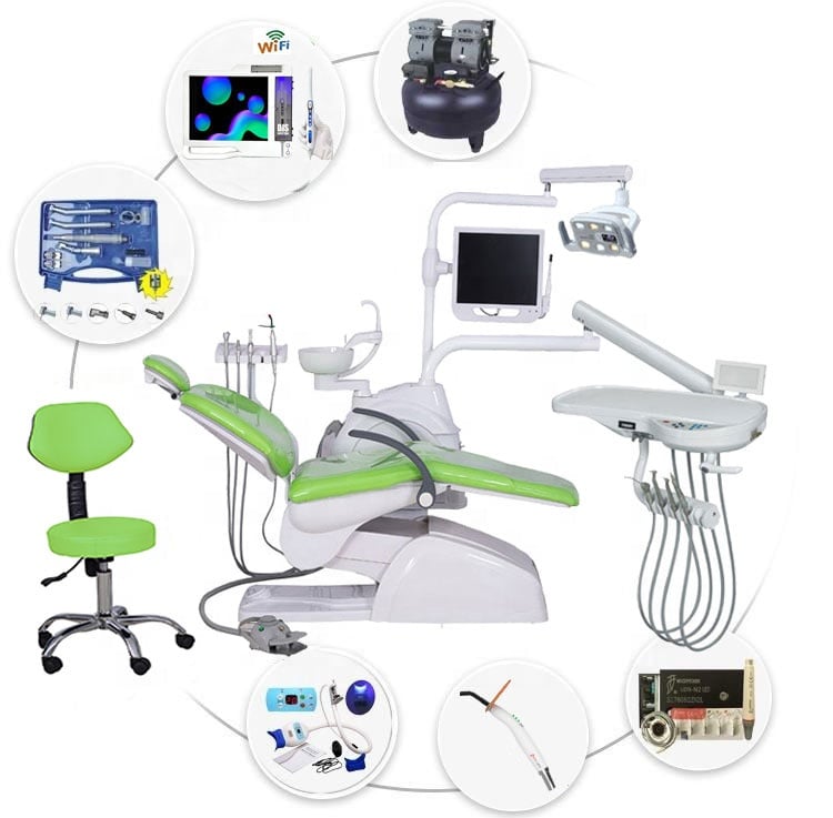 High efficiency dental unit chair dental equipment with oral camera endoscope dental unit full set factory