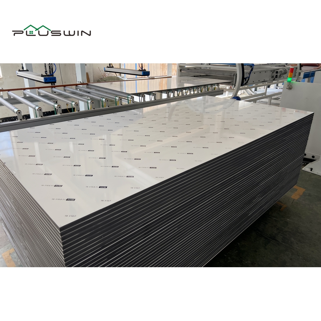 1220x2440mm Double Sides Laminated PVC Foam Board Wooden Stone Color details