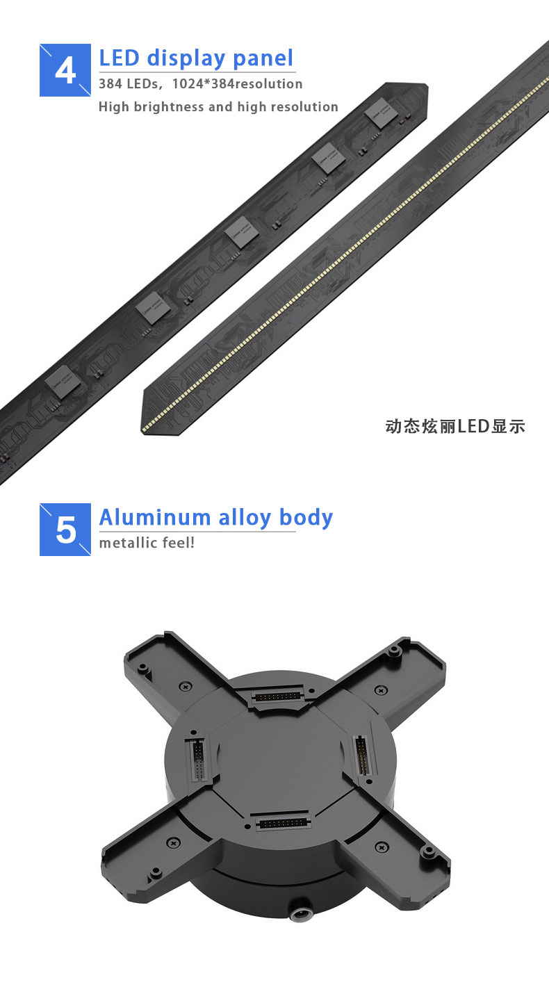 2024 New 4-Blades 100cm Holographic LED Fan WiFi Digital 3D Hologram Advertising Equipment Genre details