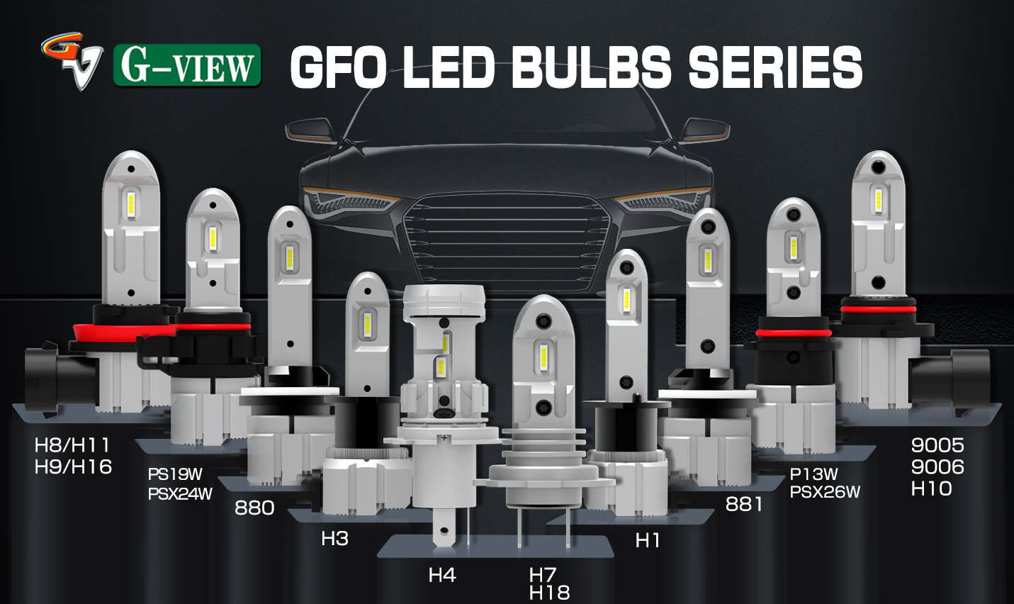 Gview Brand Hot Selling GFO Series 20 Watts 1800 Lumens Auto Fog Light Car LED Light Bulb LED Headlight for Car Accessories supplier