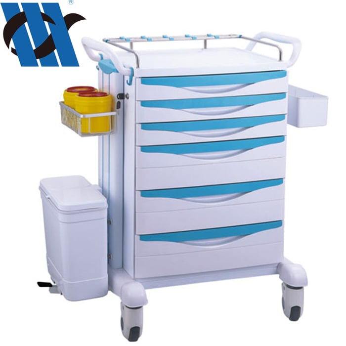 BDT8151 Hospital Patient Medical Trolley Machine Equipment Medical Trolleys With Drawer Abs Medical Emergency Trolley manufacture