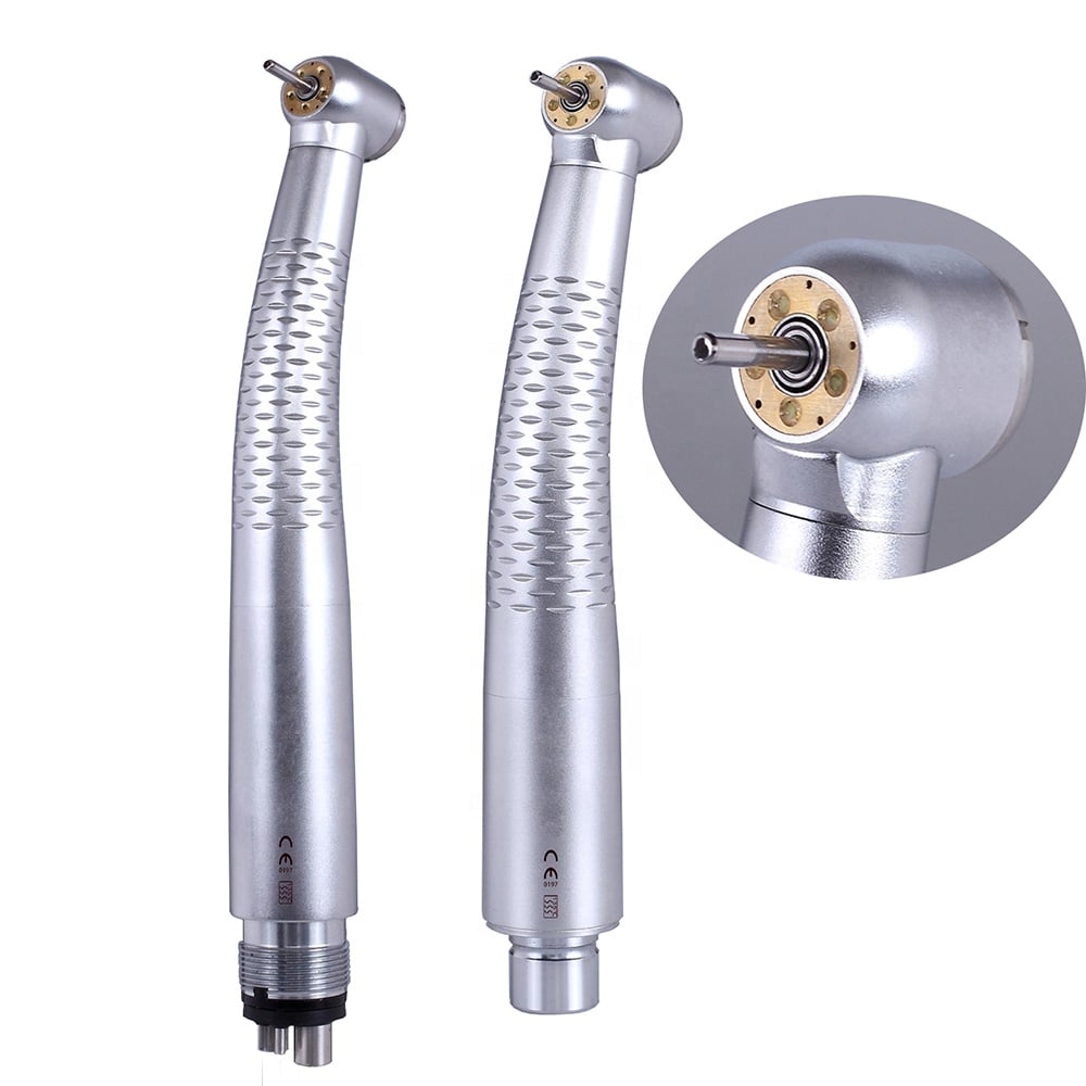 2 PCS Five LED High Speed Dental Turbine With Low Speed Internal Contra Angle Air Motor Straight Handpiece Set factory