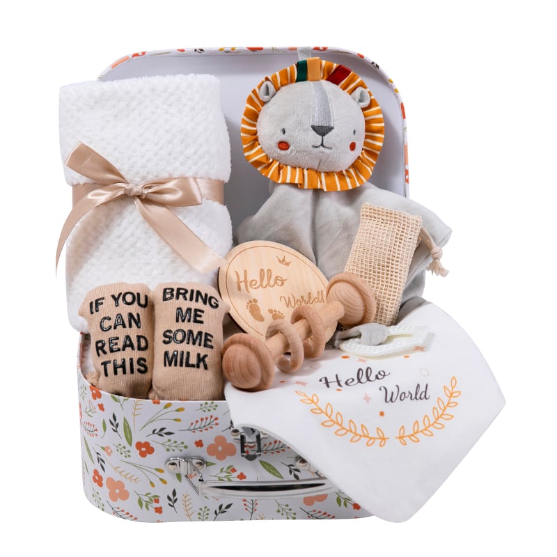 BSCI OEM Essentials Baby Gift Set for Newborn Baby /Gift Set with Baby Blanket Rattle bibs supplier
