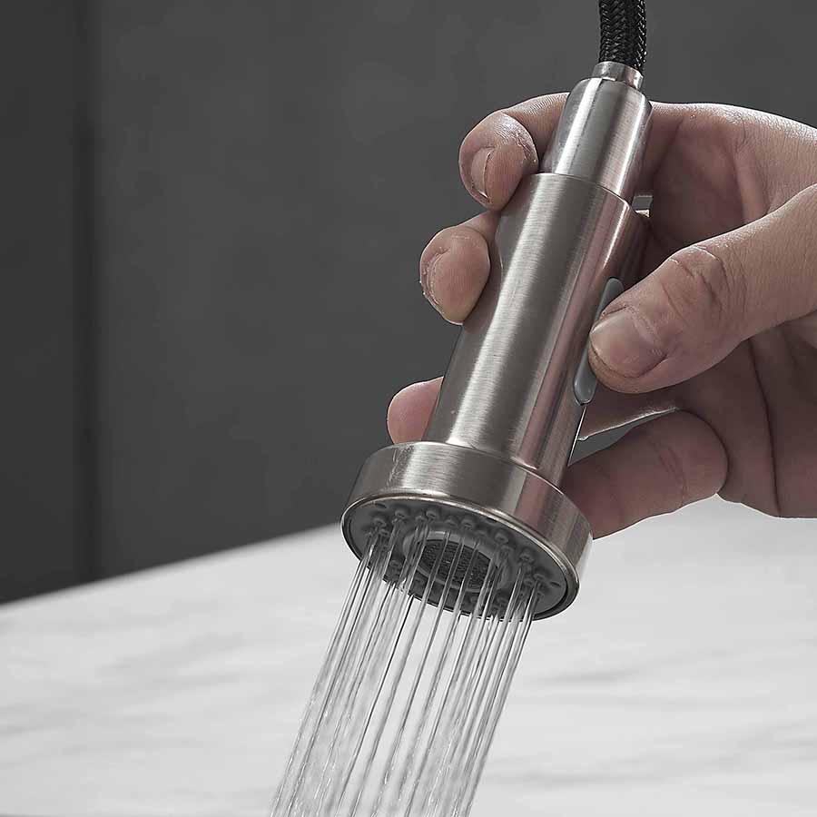 Single Handle Stainless Steel matte Black Kitchen Faucet Kitchen Sink Faucet with Pull Out Sprayer supplier