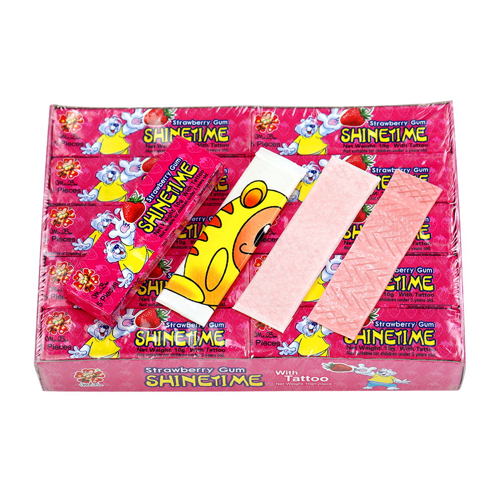 custom halal tutti fruit flavor 5 tattoo chewing gum bubble gum sticker OEM details