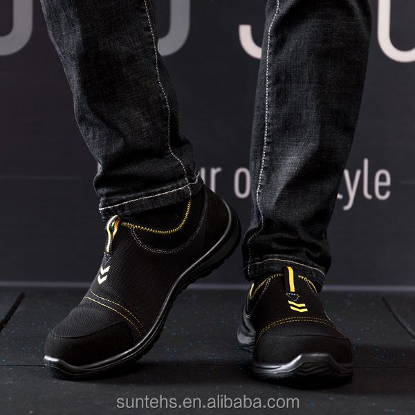 AS05-1 S1P steel toe black corn kernel cloth sandwich lining high elastic sponge insole security shoes details