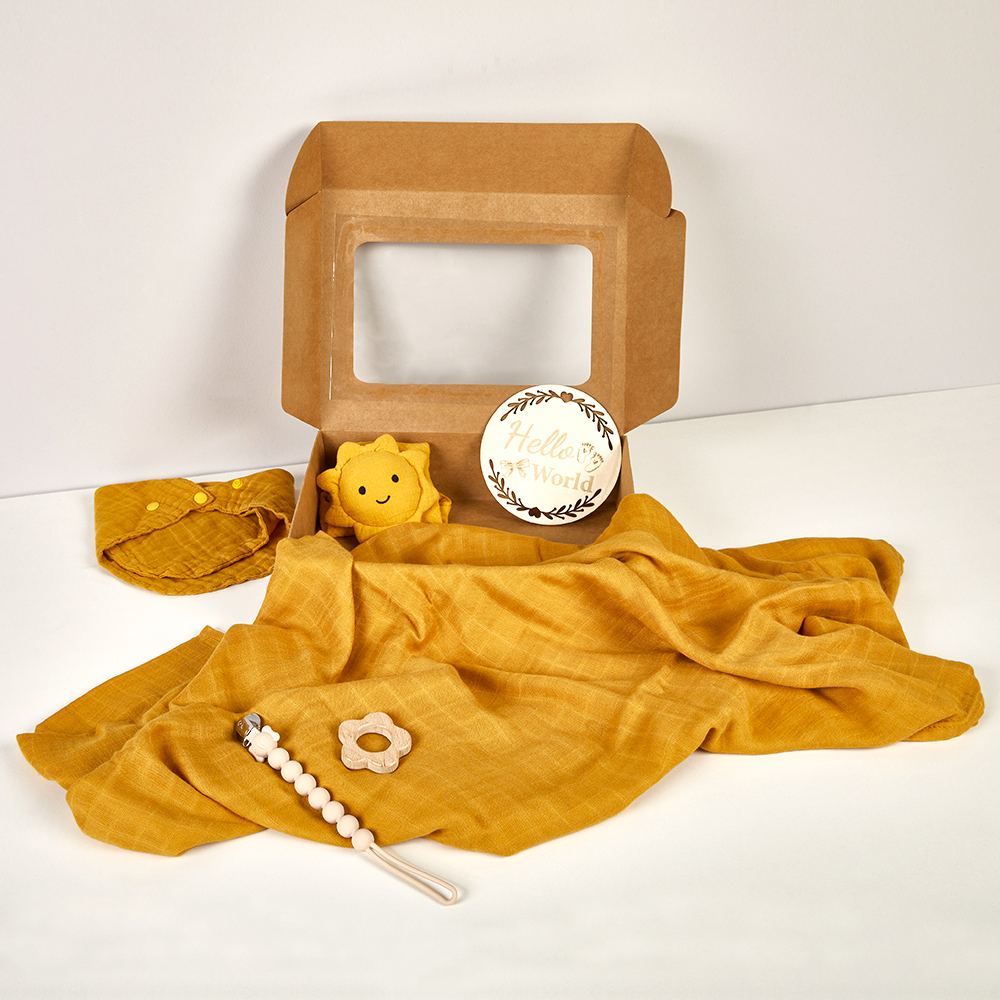 DIY Baby Muslin Blanket Set Rattle Teether Matching Headband Newborn Socks Baby Gift Set supplier