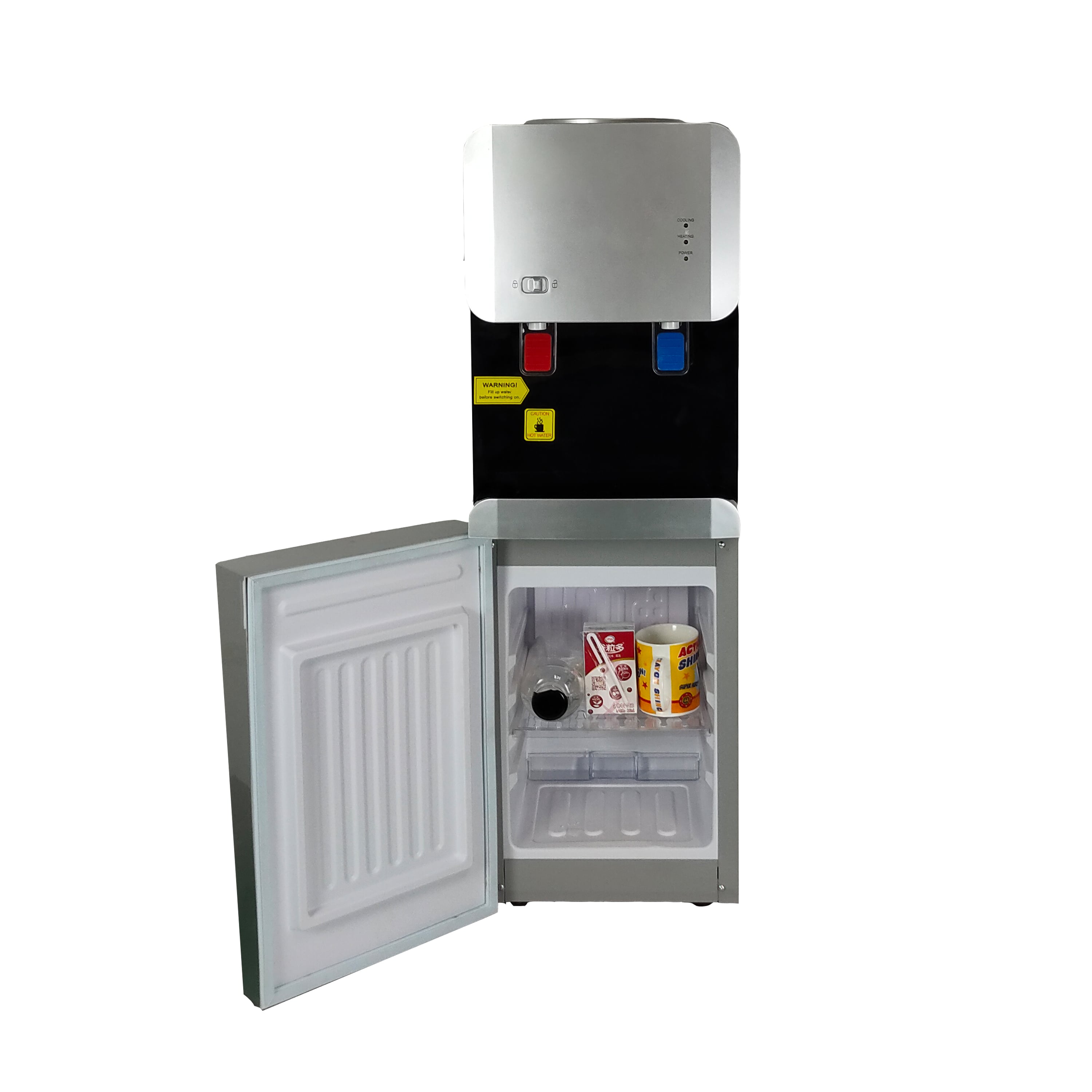 new korean hot and cold child lock vertical Water Dispenser with refrigerator details