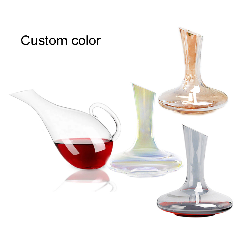 35oz wholesale decanter wine custom logo luxury glassware oblique wine decanter with handle factory