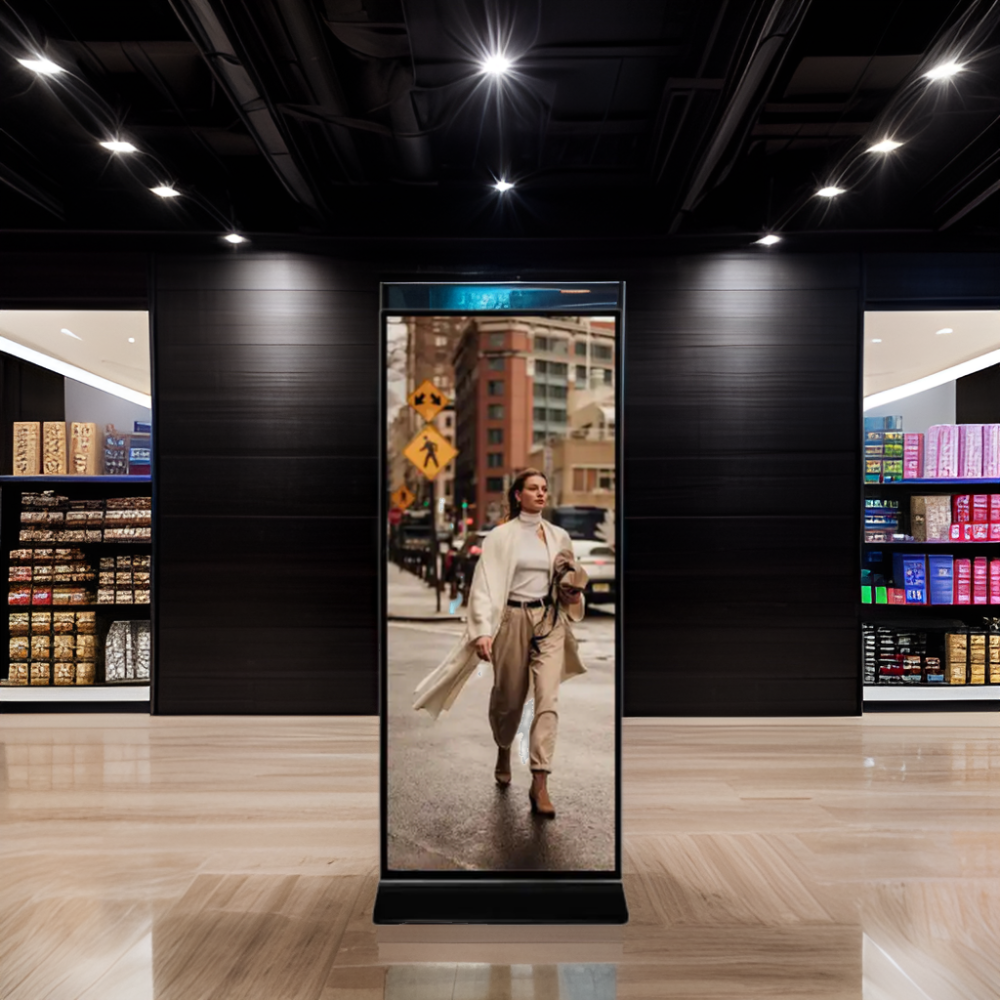 Full Screen Floor Standing Digital Signage 4k Display Metal and Steel Advertising Screen for Shopping Malls with 1-Year Warranty details