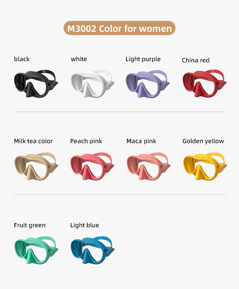 New all-inclusive silicone diving goggles solid color single-sided diving mask free diving mask supplier
