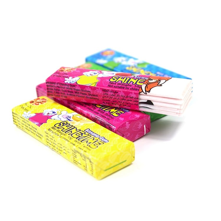 11g Europe fruity flavors chewing gum with tattoo paper in jar manufacture