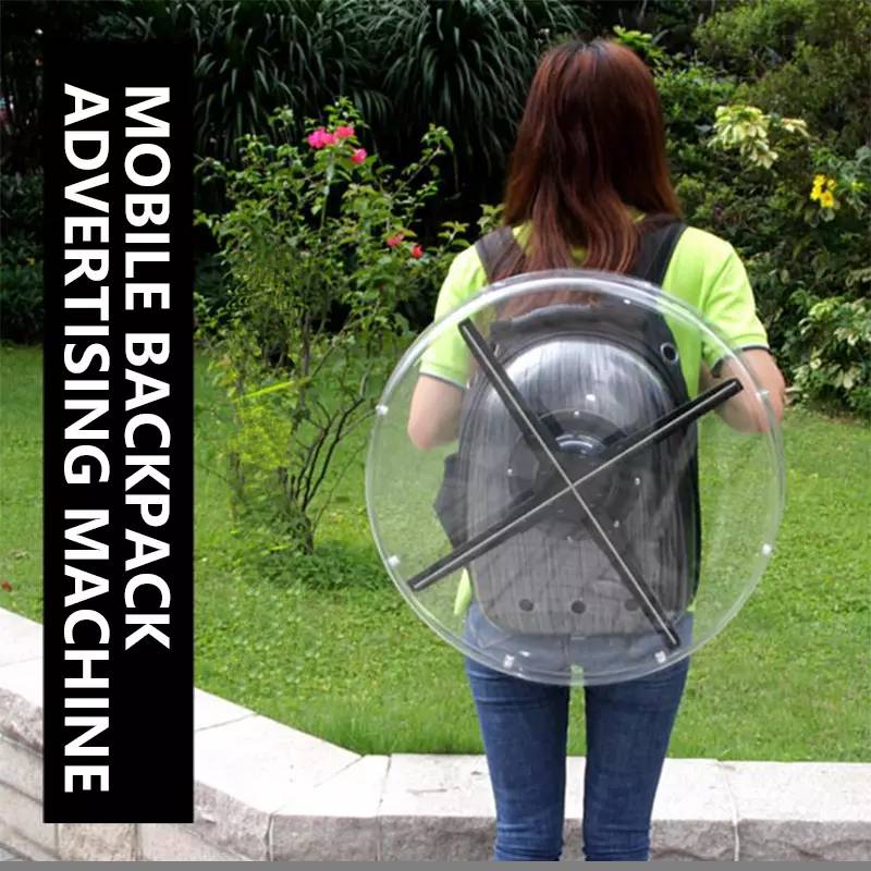 Holographic Advertising Machine Screen Small 3D Led Fan Backpack Sale Display Advertising LED Fan Display with Backpack manufacture