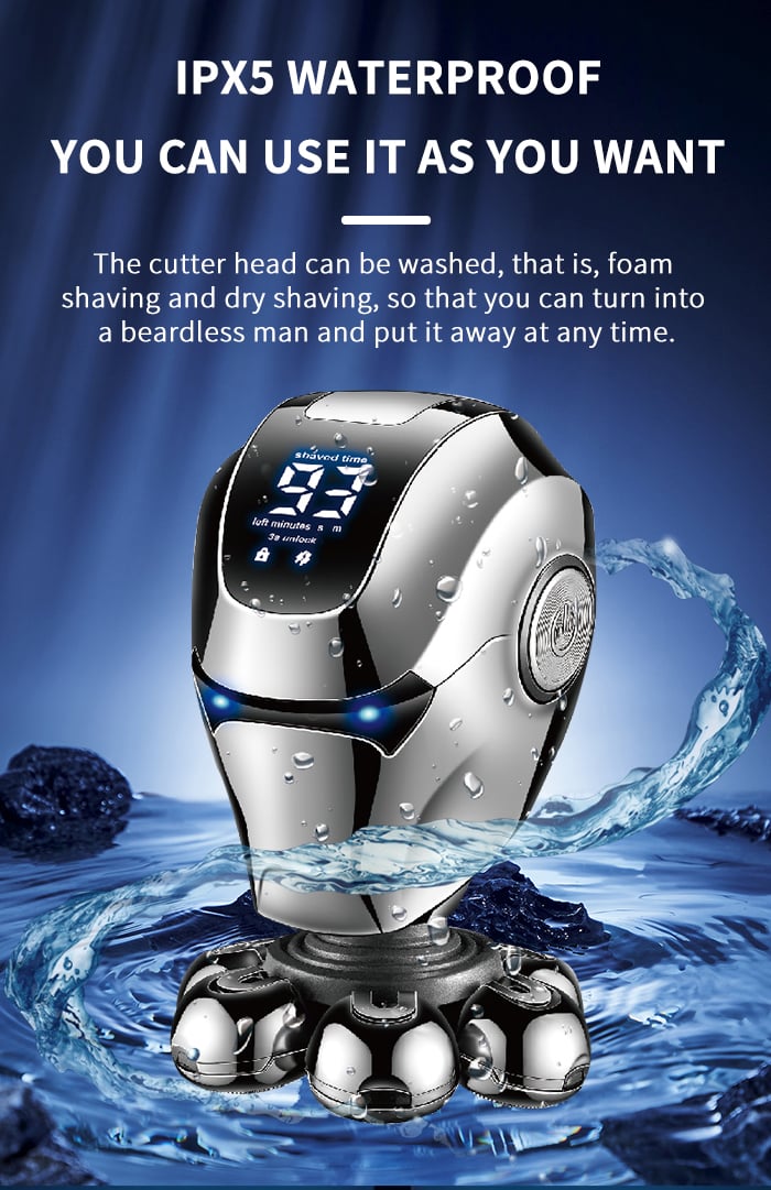 KEMEI Multifunctional Electric Head Shaver 7D waterproof Heads Beard Nose Ear Hair Trimmer Razor Clipper Facial Shaver details