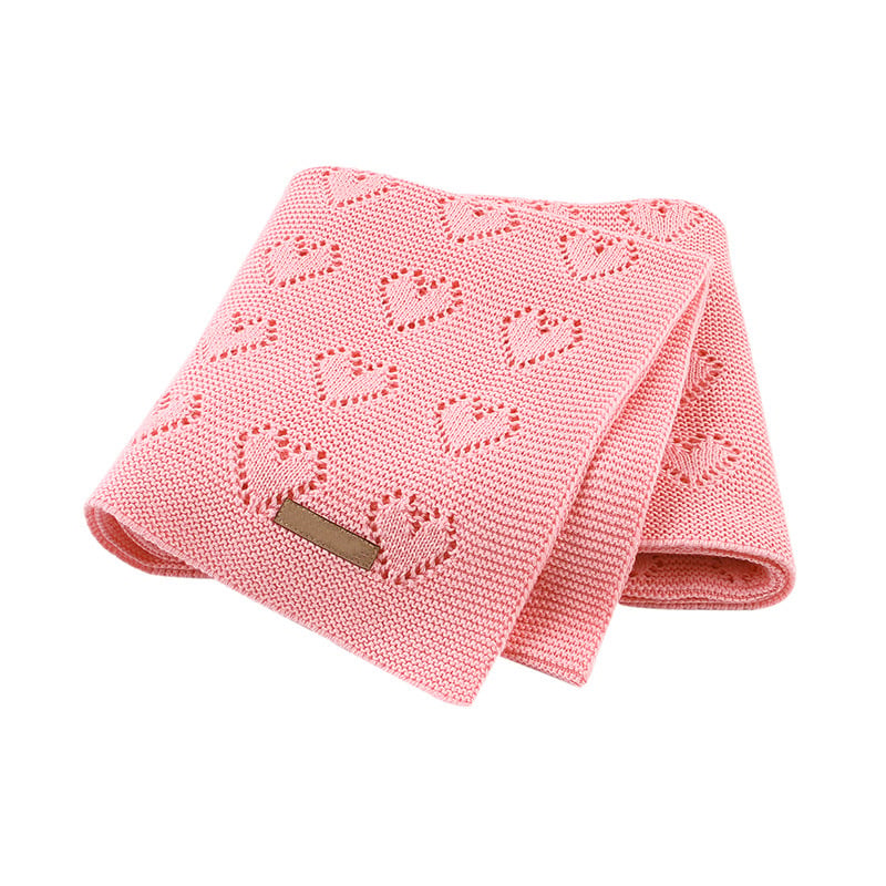 Multi-use new cotton solid baby new born organic knitted blanket hollow out blanket baby manufacture