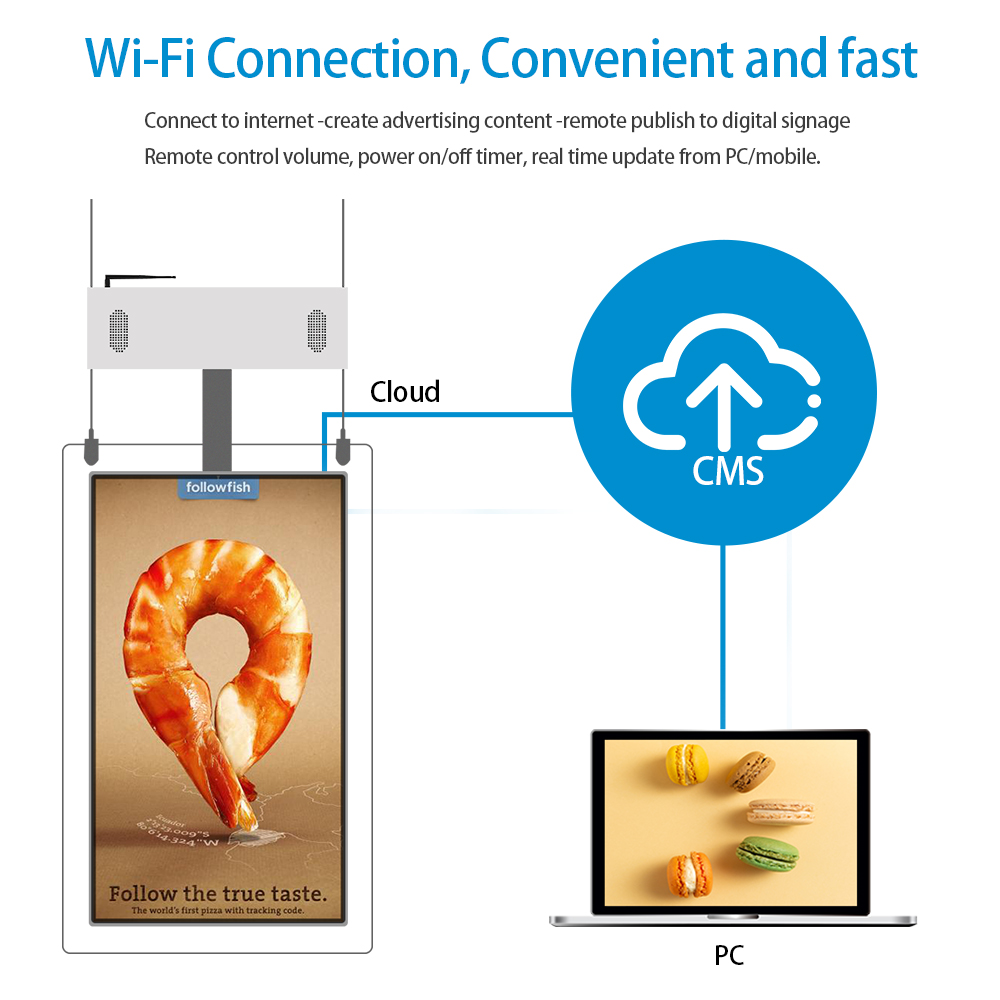 Commercial Ads display LED/LCD Advertising Player Wall Mount Media Player Digital Signage And Displays manufacture
