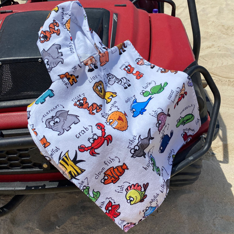 Wearable Toddler Bath Pool Beach Soft Towel Wrap Kids Beach Hooded Towel details