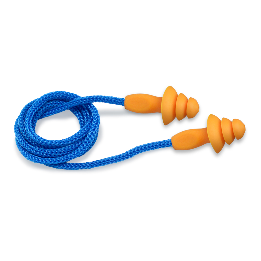 construction industry pressure protection block noise TPR earplug with line factory