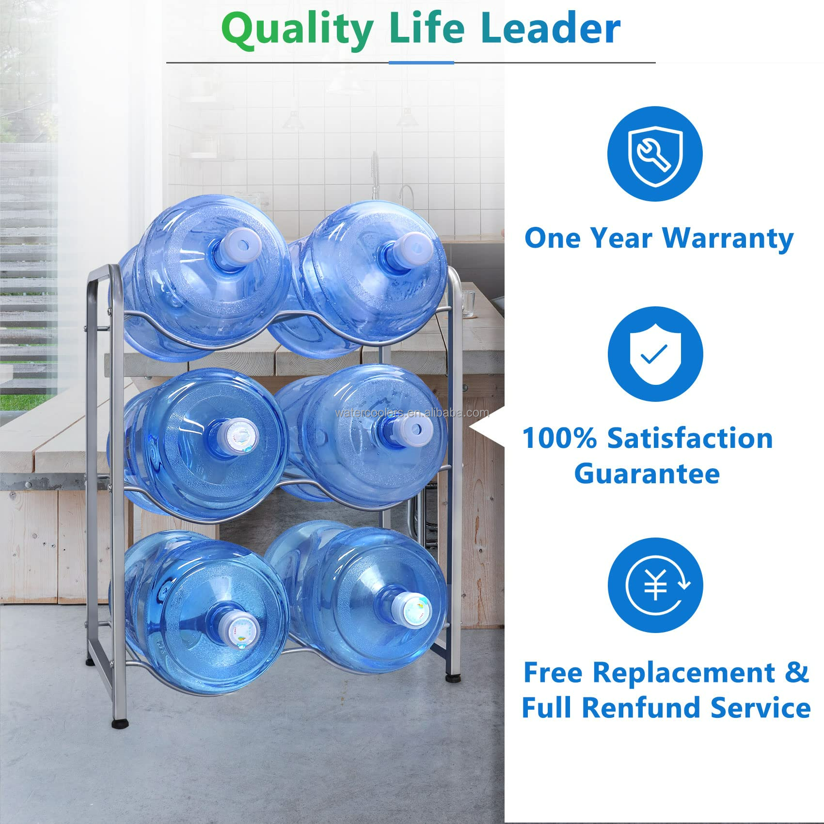 Water Cooler Jug Rack Heavy Duty Water Bottle Holder Storage Rack for 5 Gallon Water Dispenser Save Space supplier