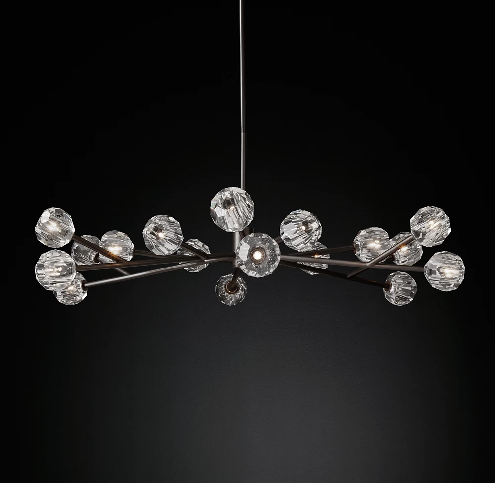 Villa Lobby Crystal Chandelier Antique Brass Pendant Hanging Lamp For Living Room manufacture