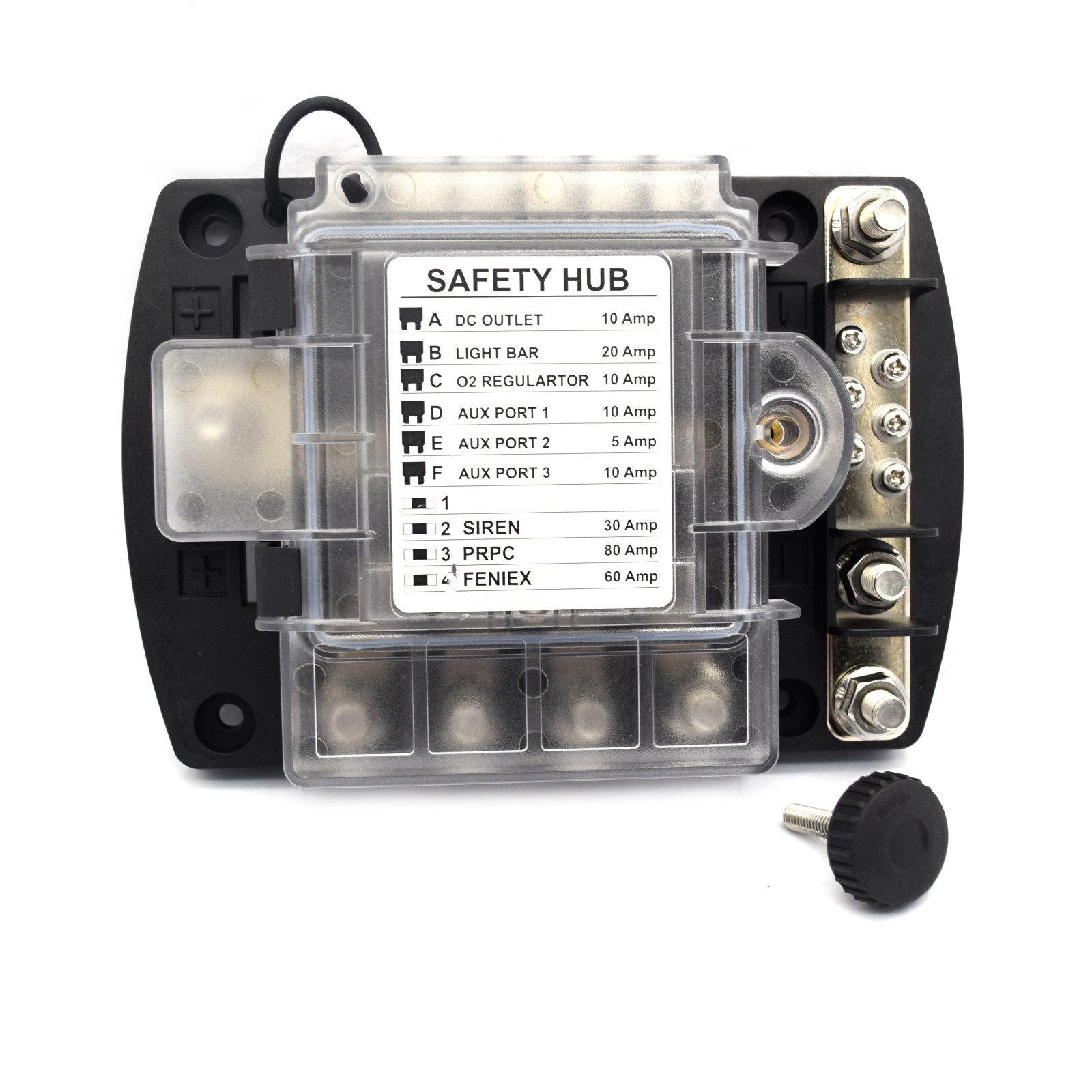Safety Hub Fuse Box Holder For Boat and Car 12V Fuse Panel Midi Fuse Block Busbar Automotive factory