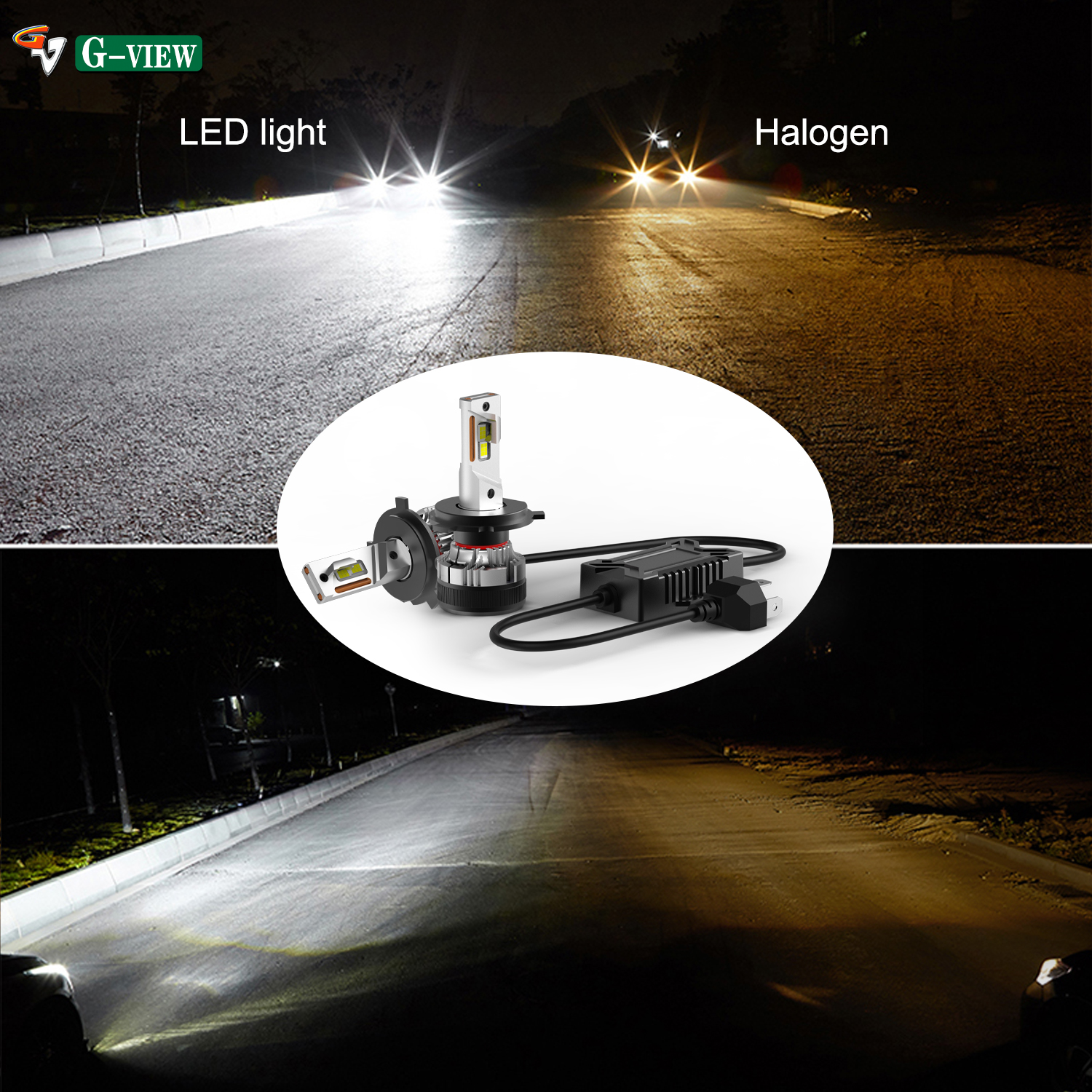 Gview G12W LED CSP 7035 Chip LED Head Light with Fan H1 H18 H7 H11 H13 9005 9006 9007 9012 30000lm H4 H19 LED Headlight Bulb factory