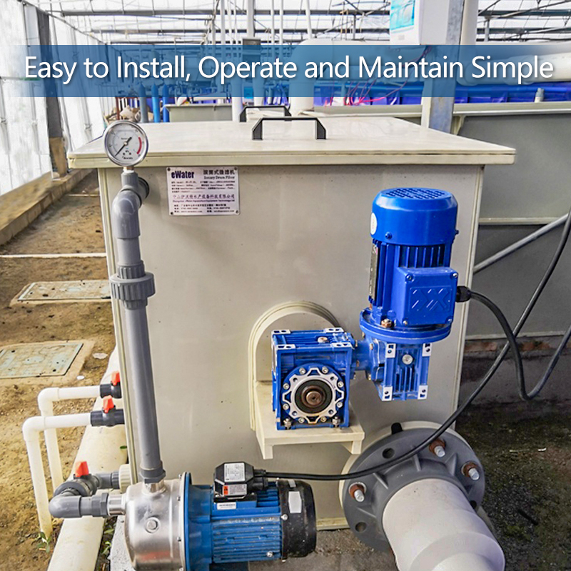 Indoor Water Rotary Drum Filter Fish Farm Aquaculture Equipment factory