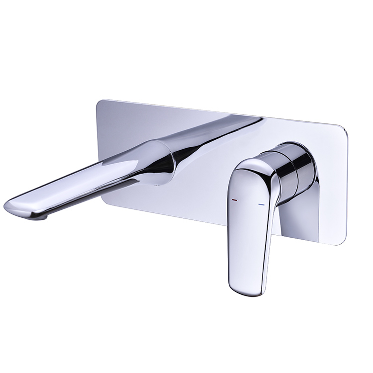 Brass brushed Single Handle hidden wall mounted  bathroom concealed basin faucet mixer water tap factory