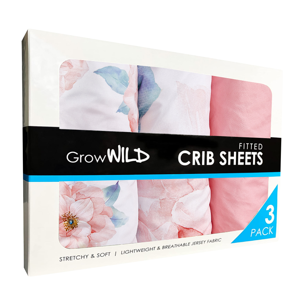 100% Cotton 3PK Soft Breathable Printed Baby Bed Cover ODM Crib Sheet Set supplier