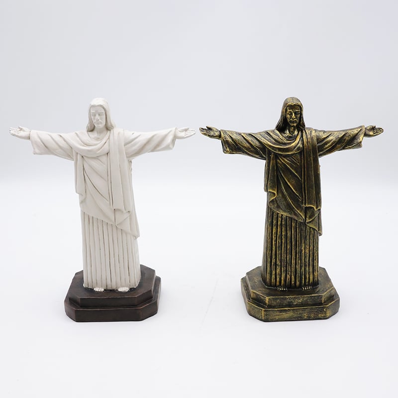 OEM custom crafts religious catholic home decoration statue wholesale handmade resin bronze Jesus sculpture figurine details