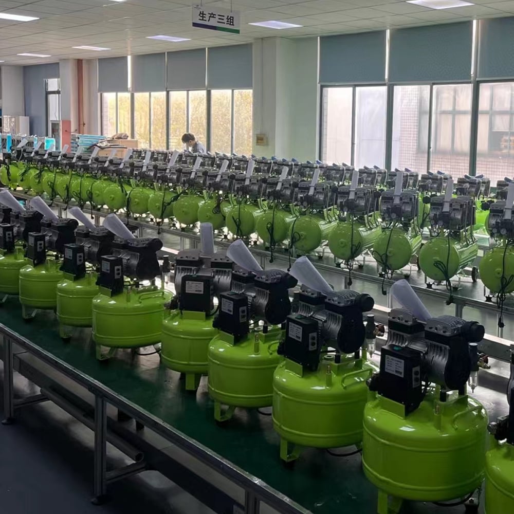 Dental Equipment Oil less Oil Free Air Compressor Supply Six Dental Unit For Clinic 120L manufacture