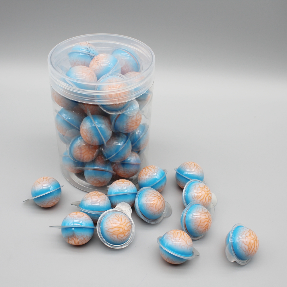 Kids Favorite Halloween Candy Fudge Balls Fun Sweet Fruity Mini Cartoon  Gummy candy with Jam Filling manufacture