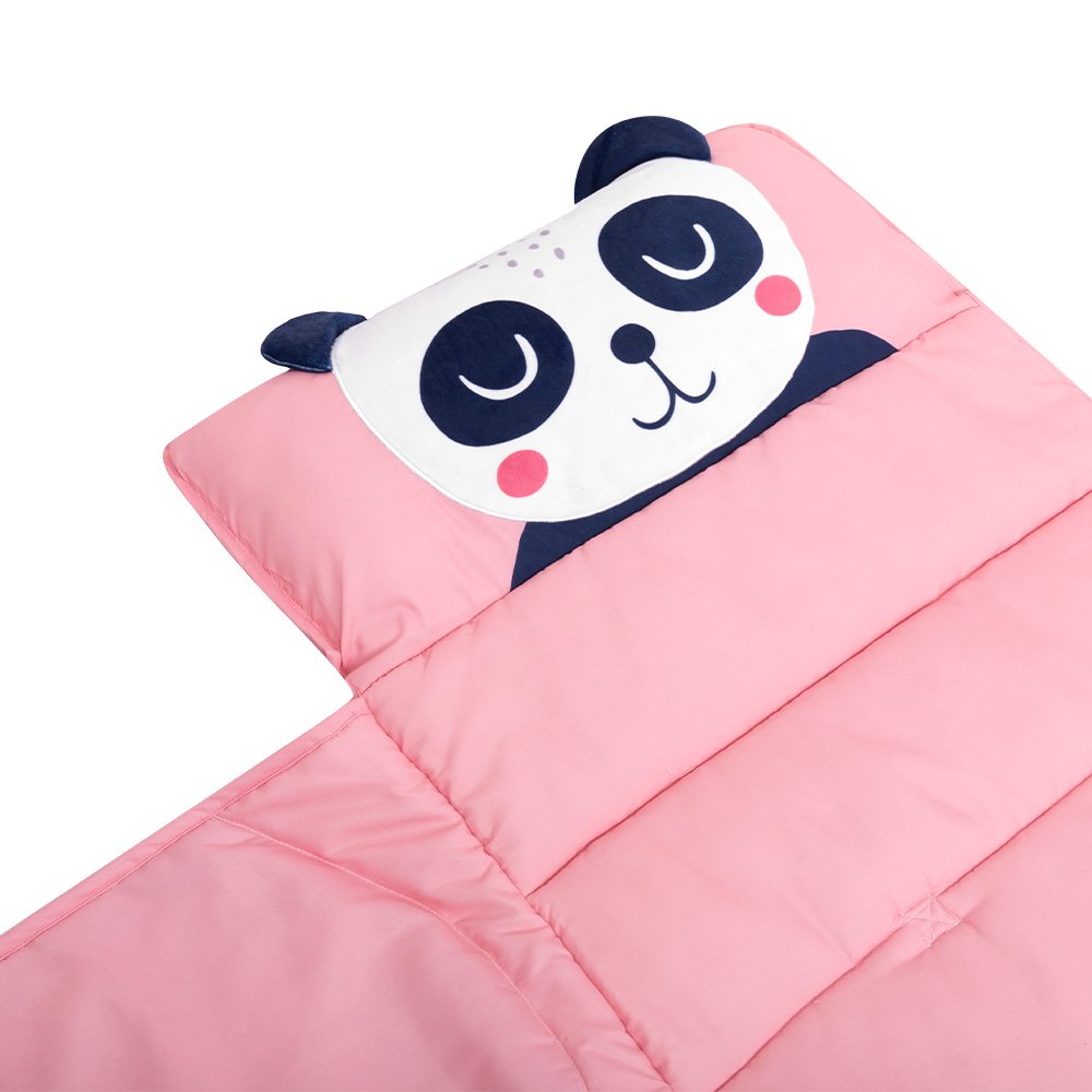 Cartoon Animal Panda Soft Folding Baby Mat 3D Digital Printing Sleeping Mats Foldable Wholesale Kids Nap Mat With Pillow manufacture