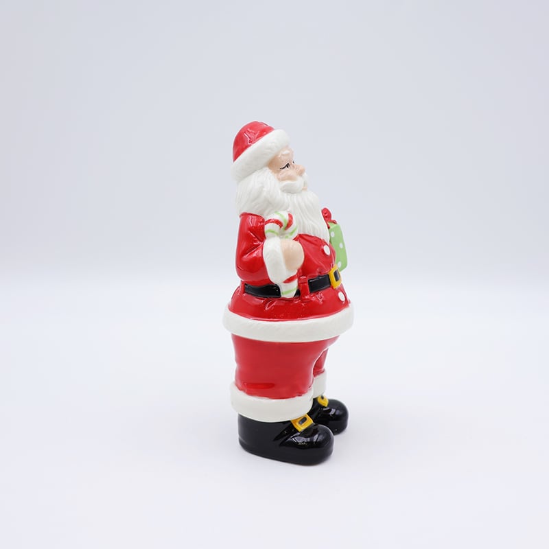 OEM Custom new nordic christmas decoration mini 3d figure statue miniature ceramic santa claus figurine ornaments gift manufacture