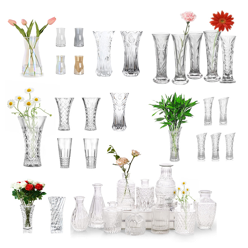 Wholesale Nordic Plant Modern Clear Decoration Wedding Glass Bottles Flower Vase for Home Decor manufacture