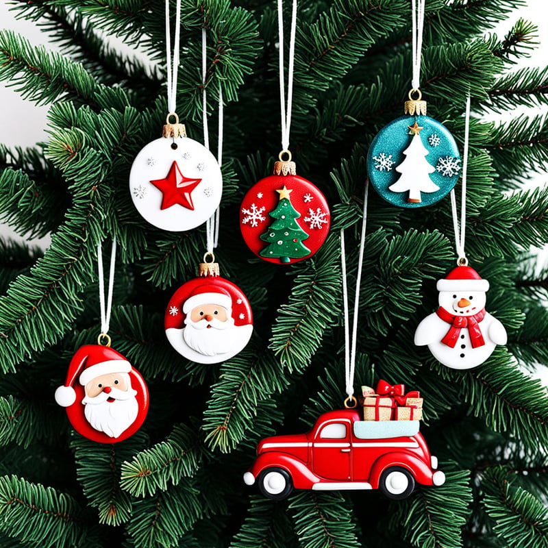 OEM christmas tree decor snow globe statue custom ceramic resin crafts pendant santa gingerbread man, house figurine ornaments manufacture