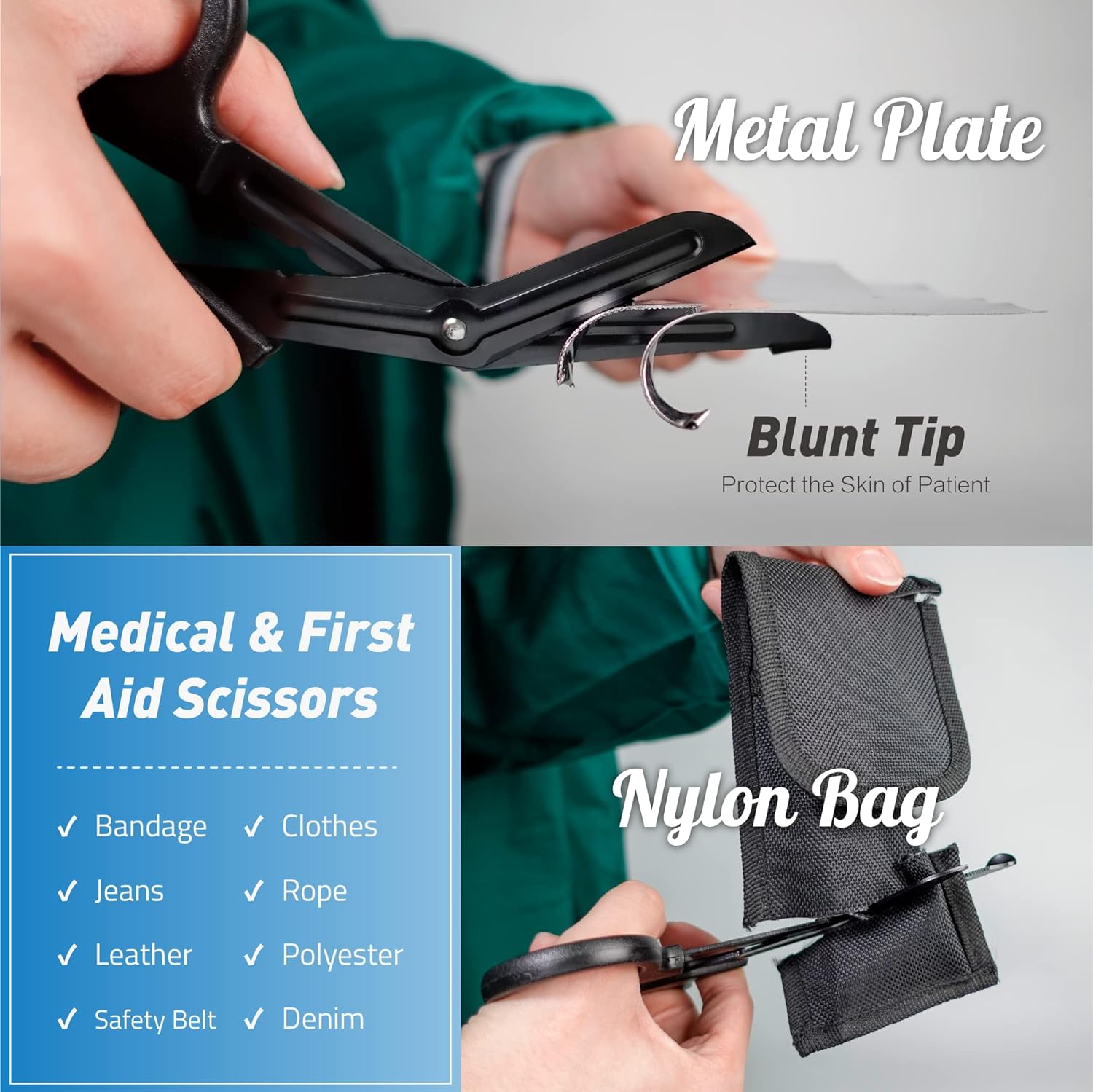 Anthrive 7.5inch Stainless Steel Black Emergency First Aid Medical Premium Bandage Scissors Tactical Trauma Shears for Nurses manufacture