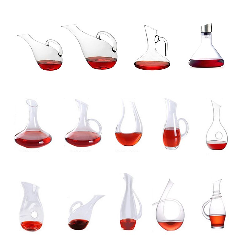 Stylish Creative Handle 1100ml Clear Glass Wine Decanter for Restaurant Bar supplier